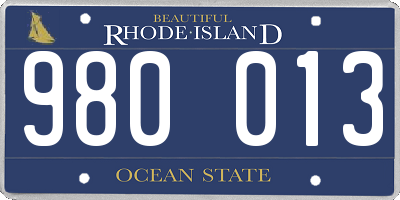 RI license plate 980013