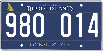 RI license plate 980014