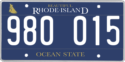 RI license plate 980015