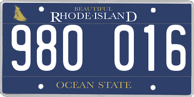 RI license plate 980016