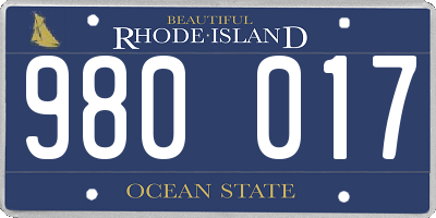 RI license plate 980017
