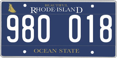 RI license plate 980018