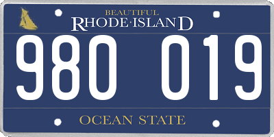 RI license plate 980019