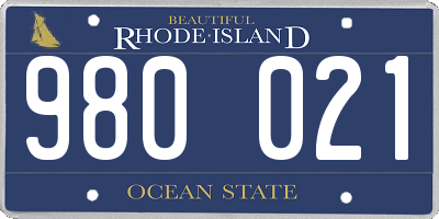 RI license plate 980021