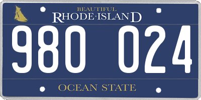 RI license plate 980024
