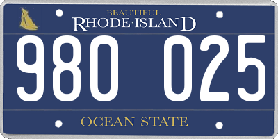 RI license plate 980025