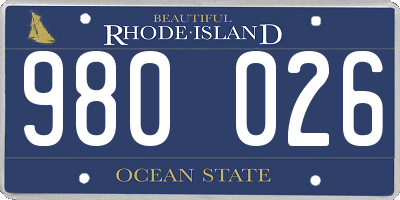 RI license plate 980026