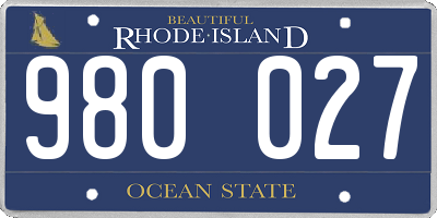 RI license plate 980027