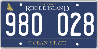 RI license plate 980028