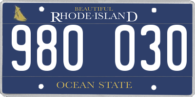 RI license plate 980030