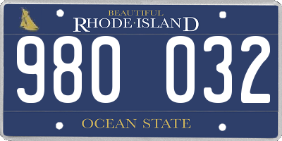 RI license plate 980032