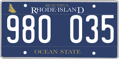 RI license plate 980035