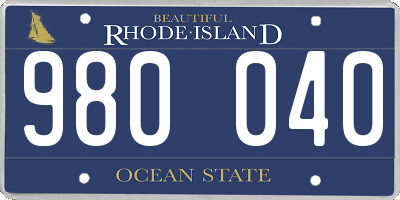 RI license plate 980040