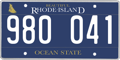 RI license plate 980041