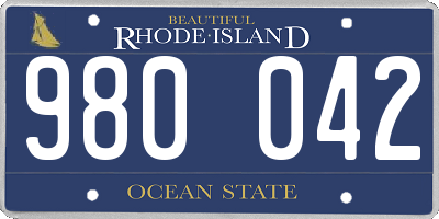 RI license plate 980042