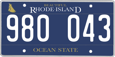RI license plate 980043