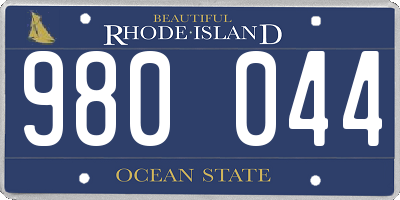 RI license plate 980044