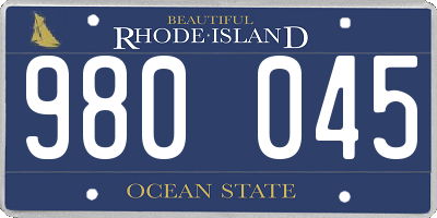 RI license plate 980045