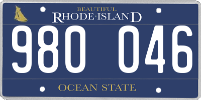 RI license plate 980046