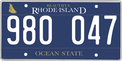 RI license plate 980047