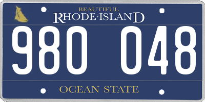 RI license plate 980048