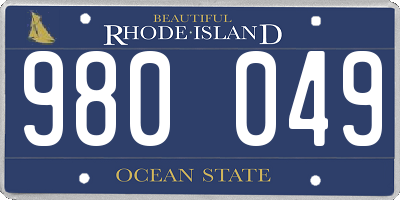 RI license plate 980049