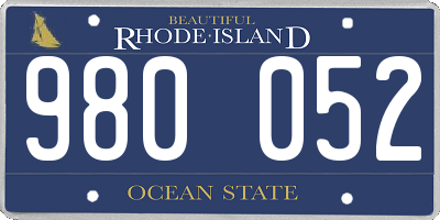 RI license plate 980052