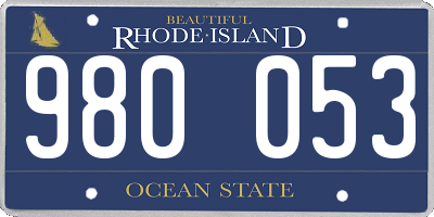 RI license plate 980053