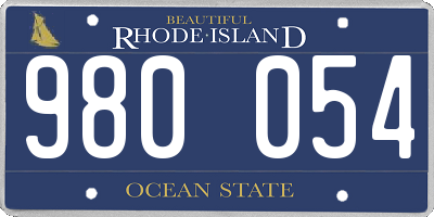 RI license plate 980054