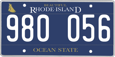 RI license plate 980056