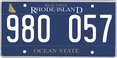 RI license plate 980057