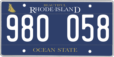 RI license plate 980058