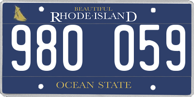 RI license plate 980059