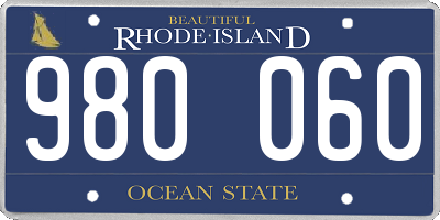 RI license plate 980060