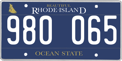 RI license plate 980065
