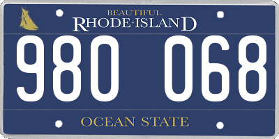 RI license plate 980068