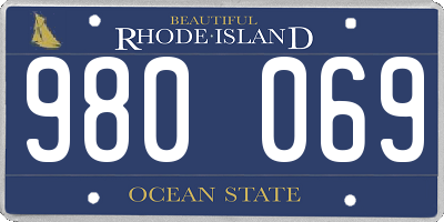 RI license plate 980069