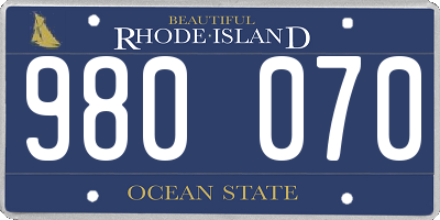 RI license plate 980070