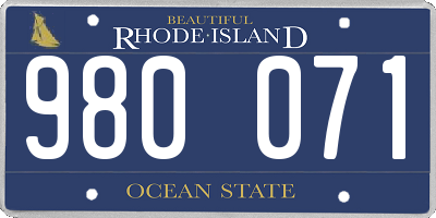 RI license plate 980071
