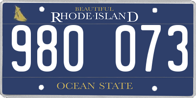 RI license plate 980073
