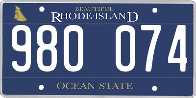 RI license plate 980074