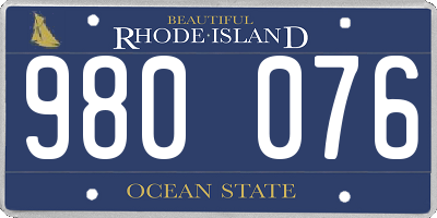 RI license plate 980076