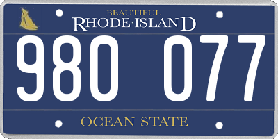 RI license plate 980077