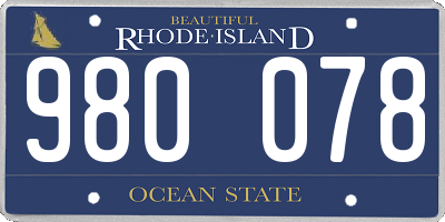 RI license plate 980078