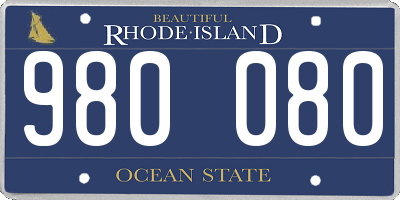 RI license plate 980080