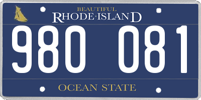 RI license plate 980081