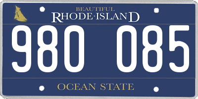 RI license plate 980085