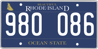 RI license plate 980086