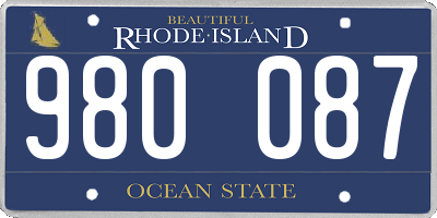 RI license plate 980087