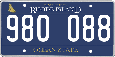 RI license plate 980088